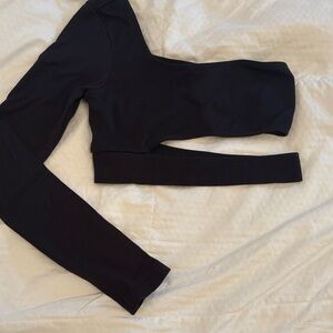 Garage Black Long Sleeve Crop Top